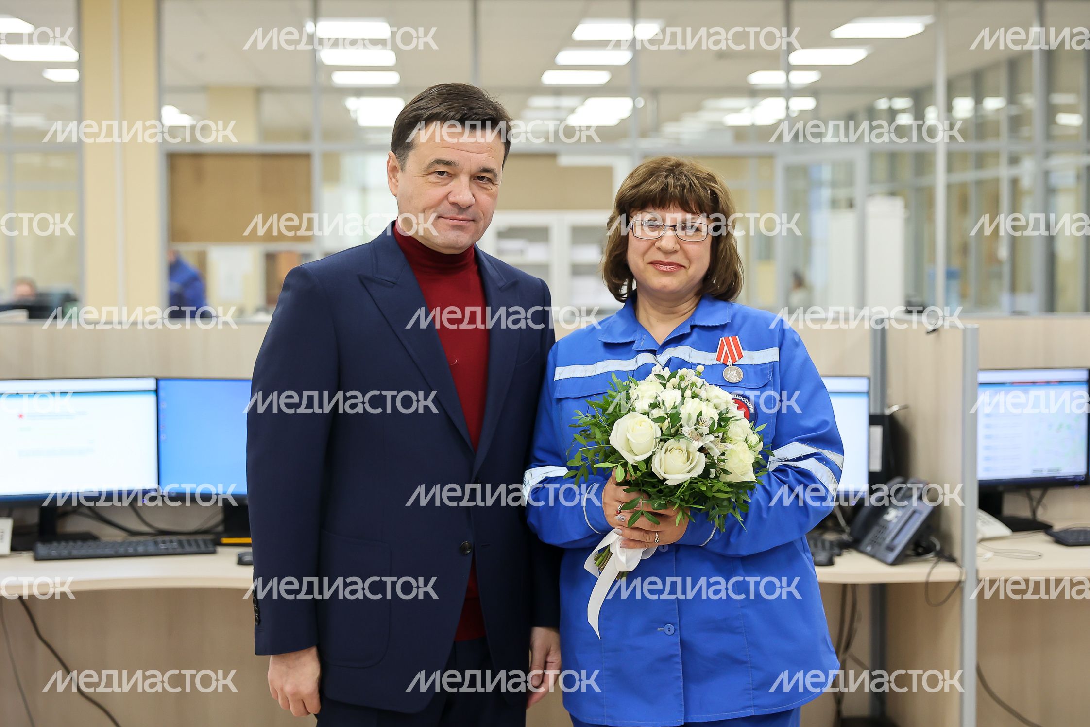 Поздравление Губернатором Подмосковья сотрудников Московской областной станции скорой медицинской помощи с профессиональным праздником
