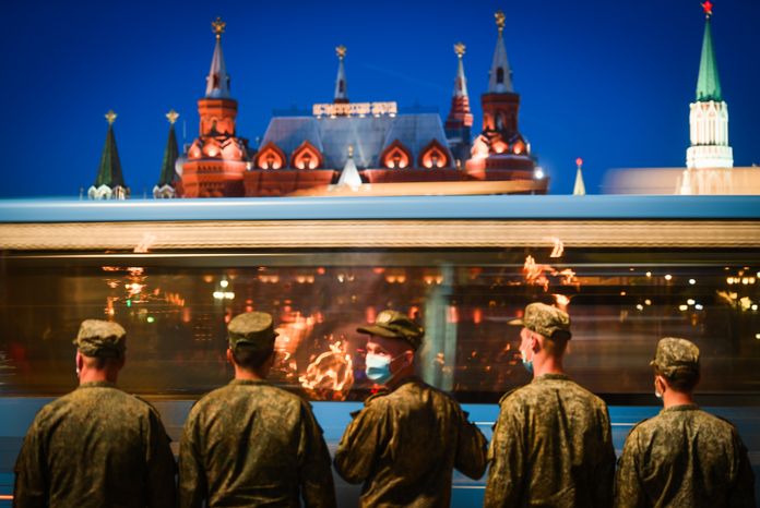 Пешая репетиция парада Победы в Москве