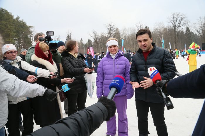 А. Воробьев принял участие в открытии лыжероллерной трассы в Одинцове