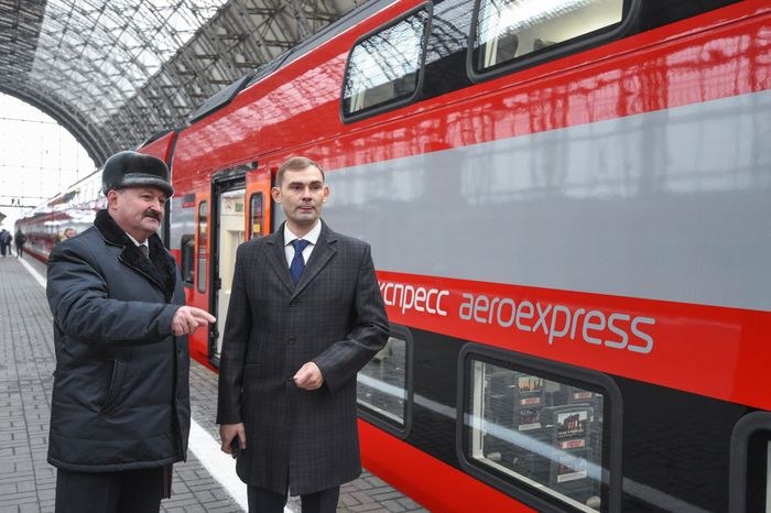 Запуск двухэтажного «Аэроэкспресса» с Киевского вокзала в Москве