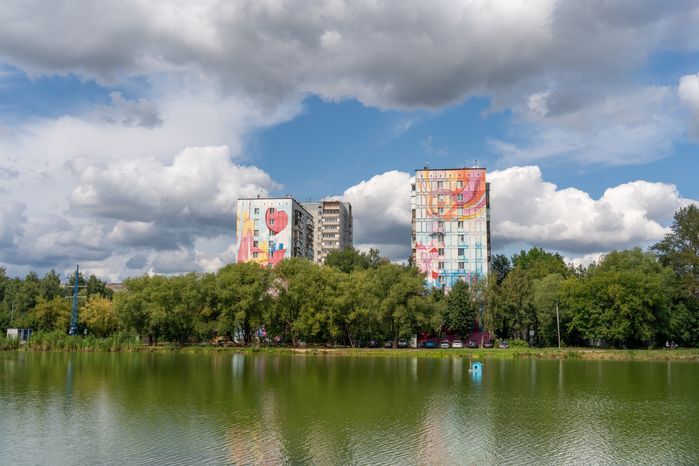 Городской пруд на улице 40 лет Октября в Лобне