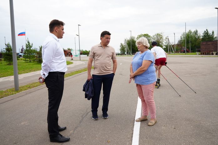 Встреча Губернатора Подмосковья с посетителями парка «Ривьера» в Можайске