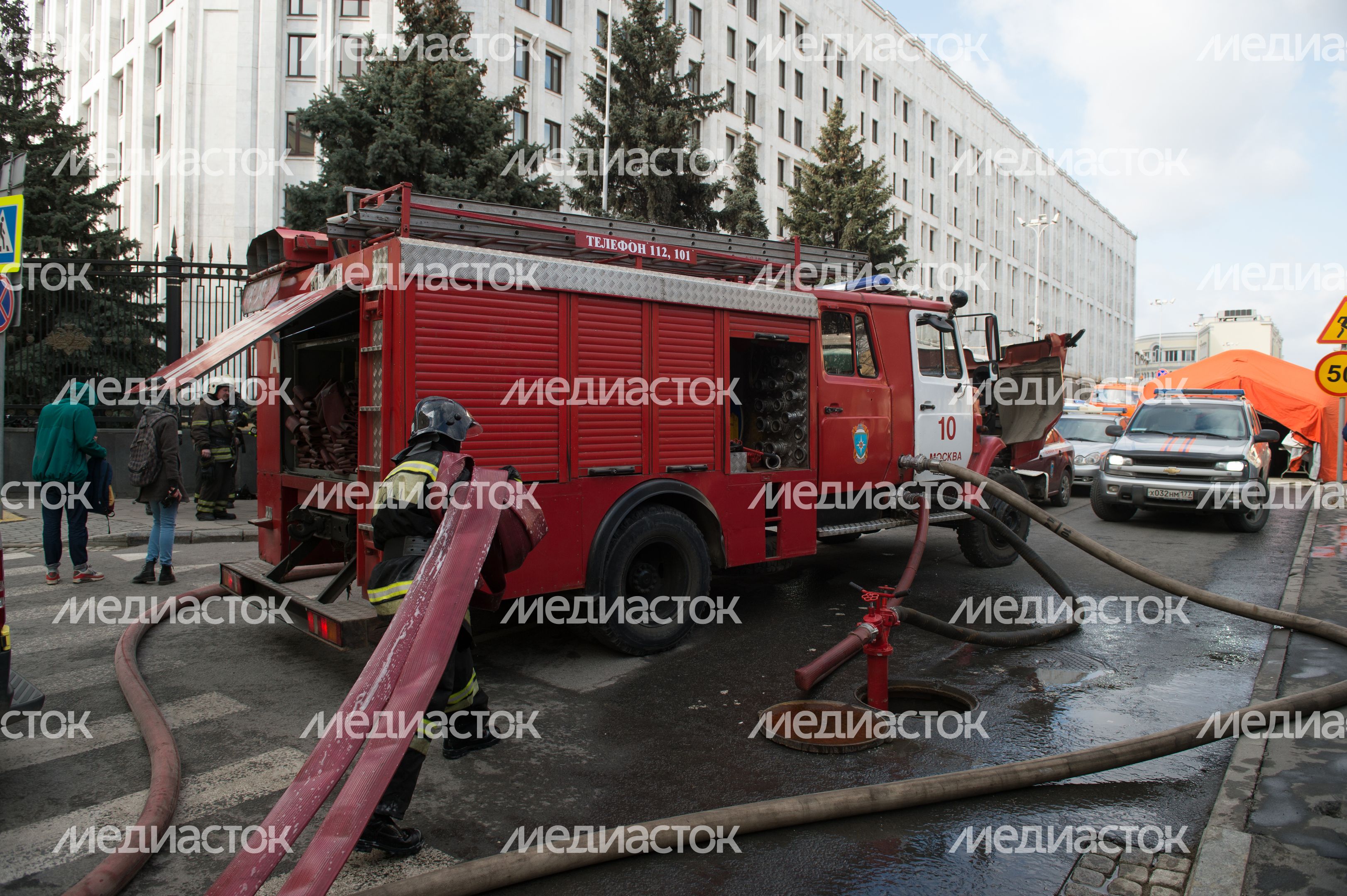 Пожар в здании Минобороны РФ в Москве Пожар в здании Минобороны РФ в Москве
