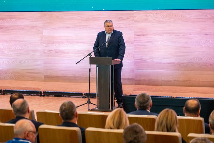 Министр жилищно-коммунального хозяйства Московской области Кирилл Григорьев на итоговом форуме «Управдом» в Красногорске