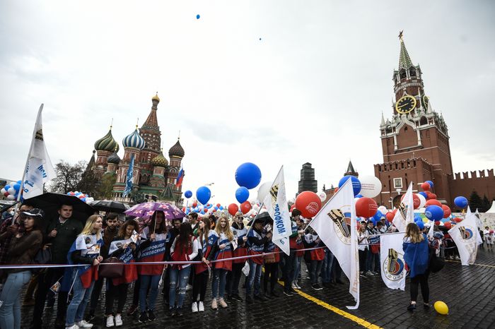 Первомайская демонстрация профсоюзов в Москве