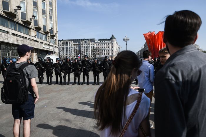Несанкционированный митинг на Пушкинской площади