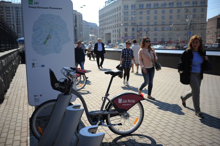 Станция городского общественного велопроката в Москве