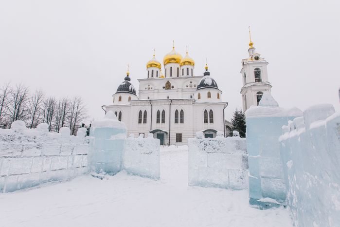 Дмитров. Ледяные скульптуры на Исторической площади