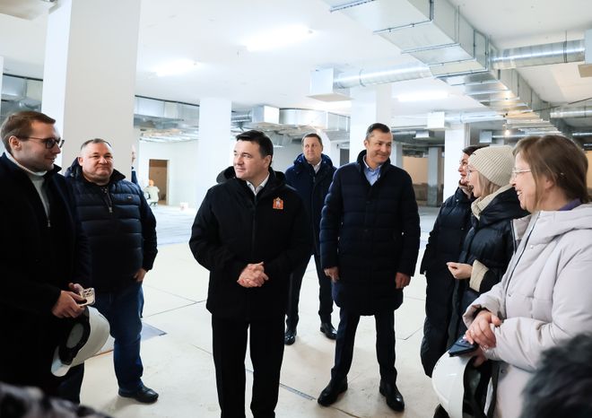 Проверка губернатором строительства школы в Люберцах