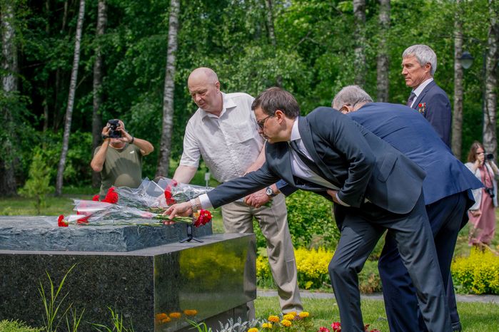Торжественная встреча космонавтов в Звездном городке