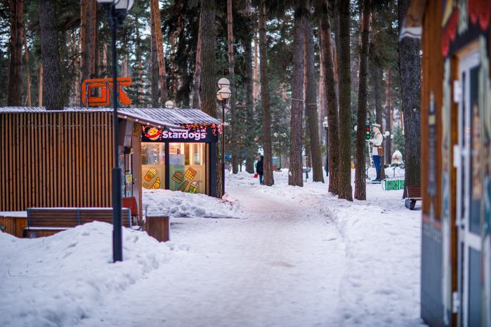 Детский городок "Сказочный" зимой в Красногорске