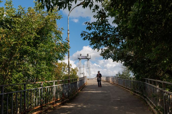 Новлянский пешеходный мост в городе Воскресенск