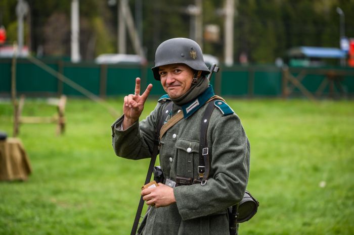 Военно-историческая реконструкция событий мая 1945 года в музее истории танка Т-34 в Мытищах