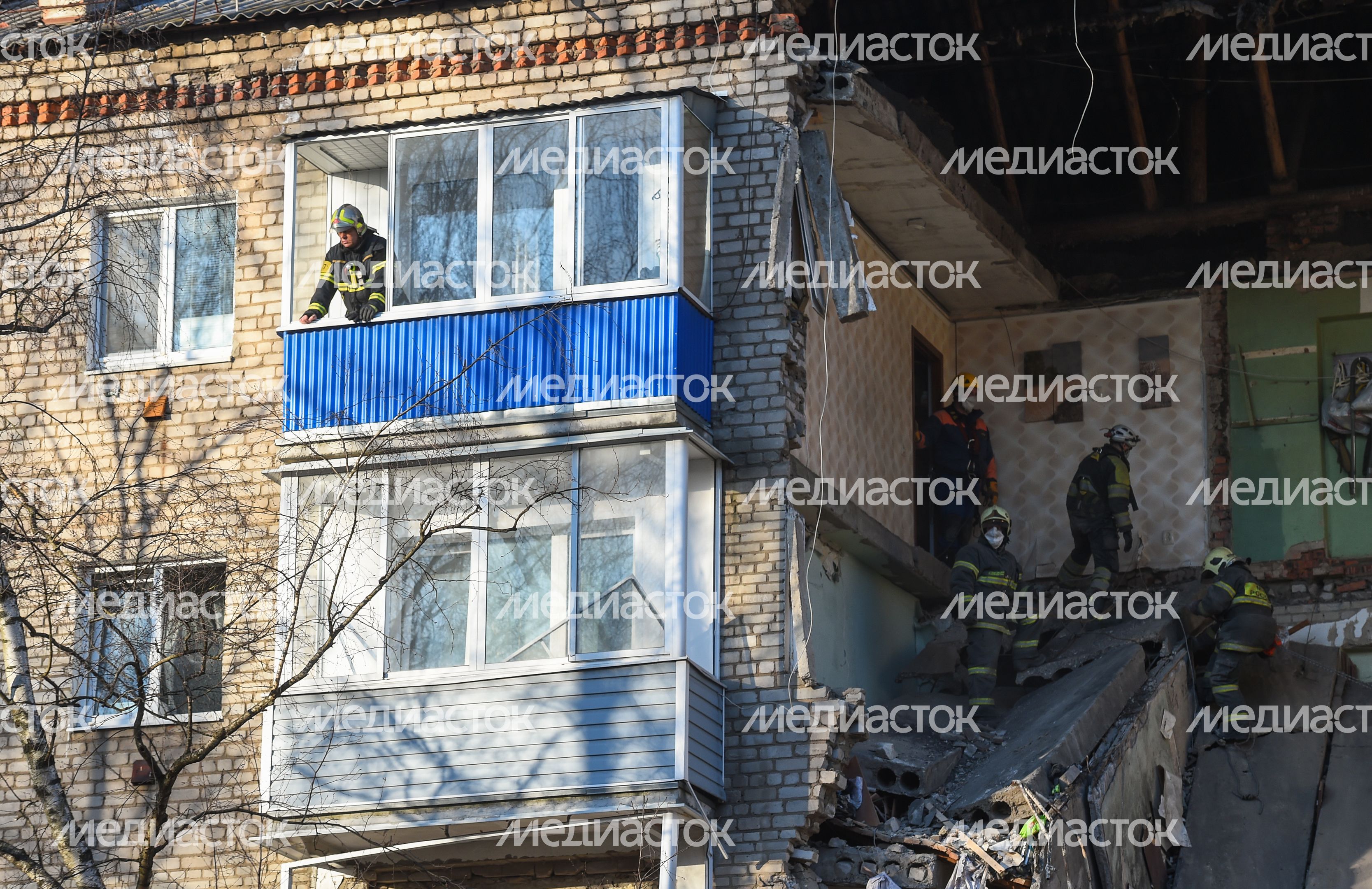 Кадры с места взрыва газа в многоквартирном доме в Орехово-Зуеве