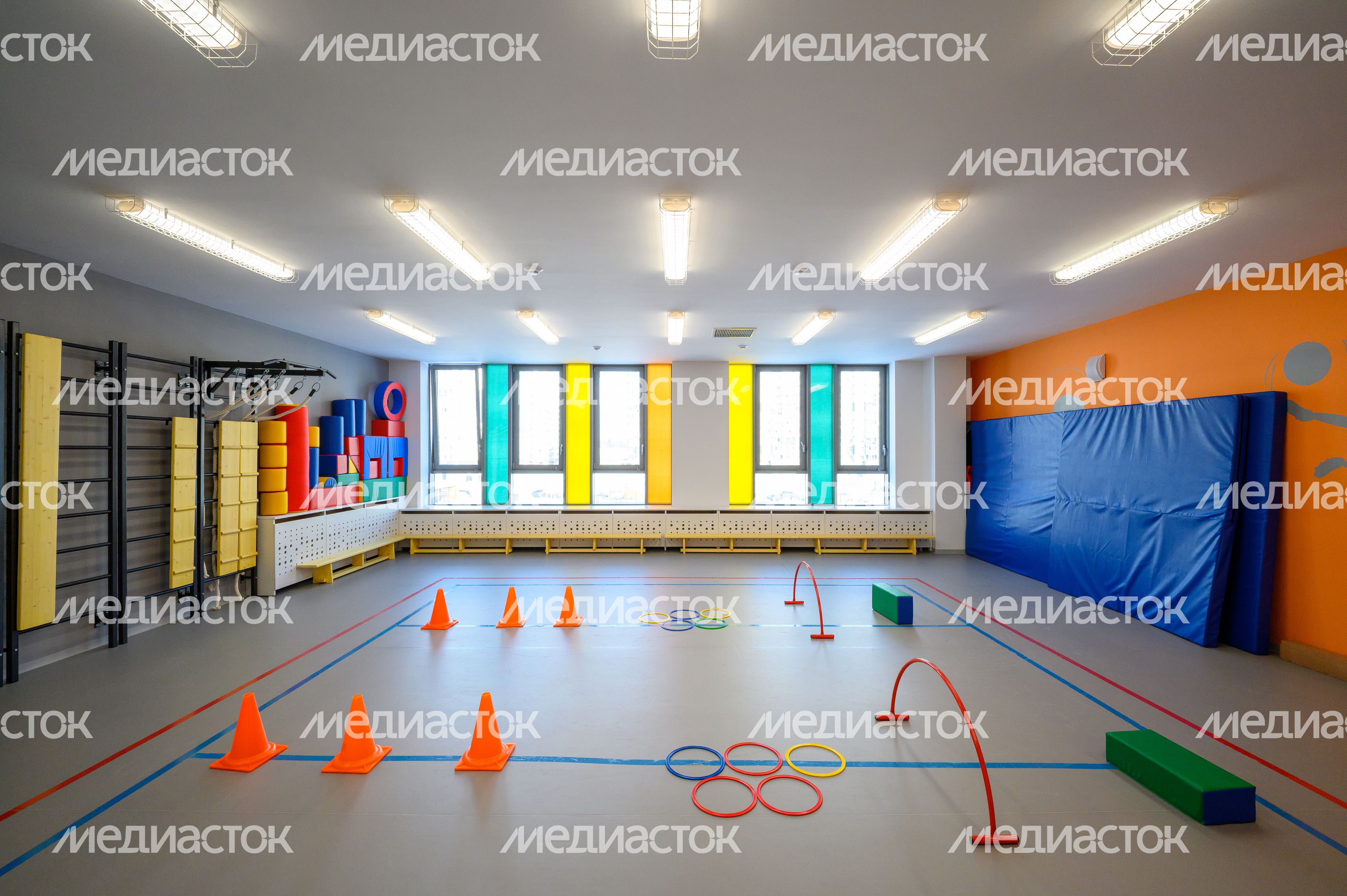 Спортивный зал в новом детском саду «Аистенок» в ЖК «Новое Медведково» в Мытищах Спортивный зал в новом детском саду «Аистенок» в ЖК «Новое Медведково» в Мытищах