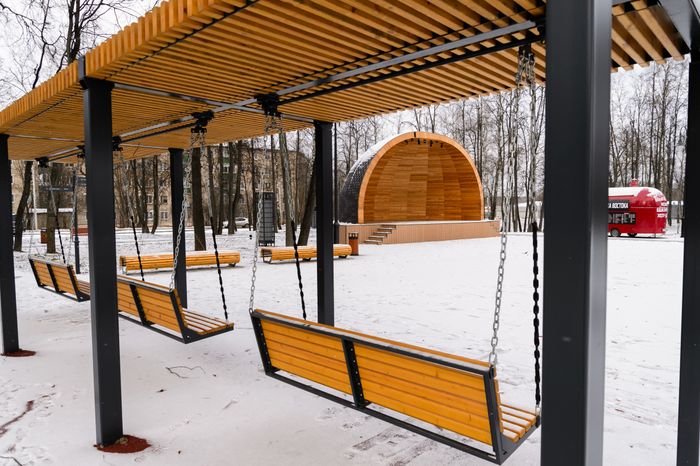 Лобня. Парк «Киово». Зима