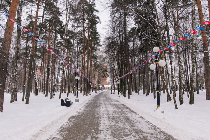 Центральный парк культуры и отдыха в Ногинске зимой
