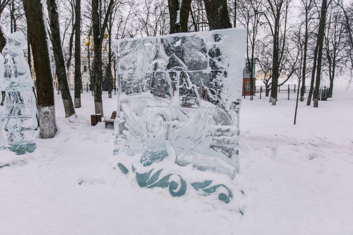 Дмитров. Ледяные скульптуры на Исторической площади