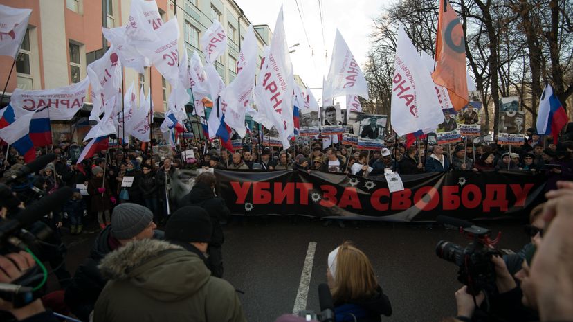 Марш памяти убитого политика Бориса Немцова в Москве