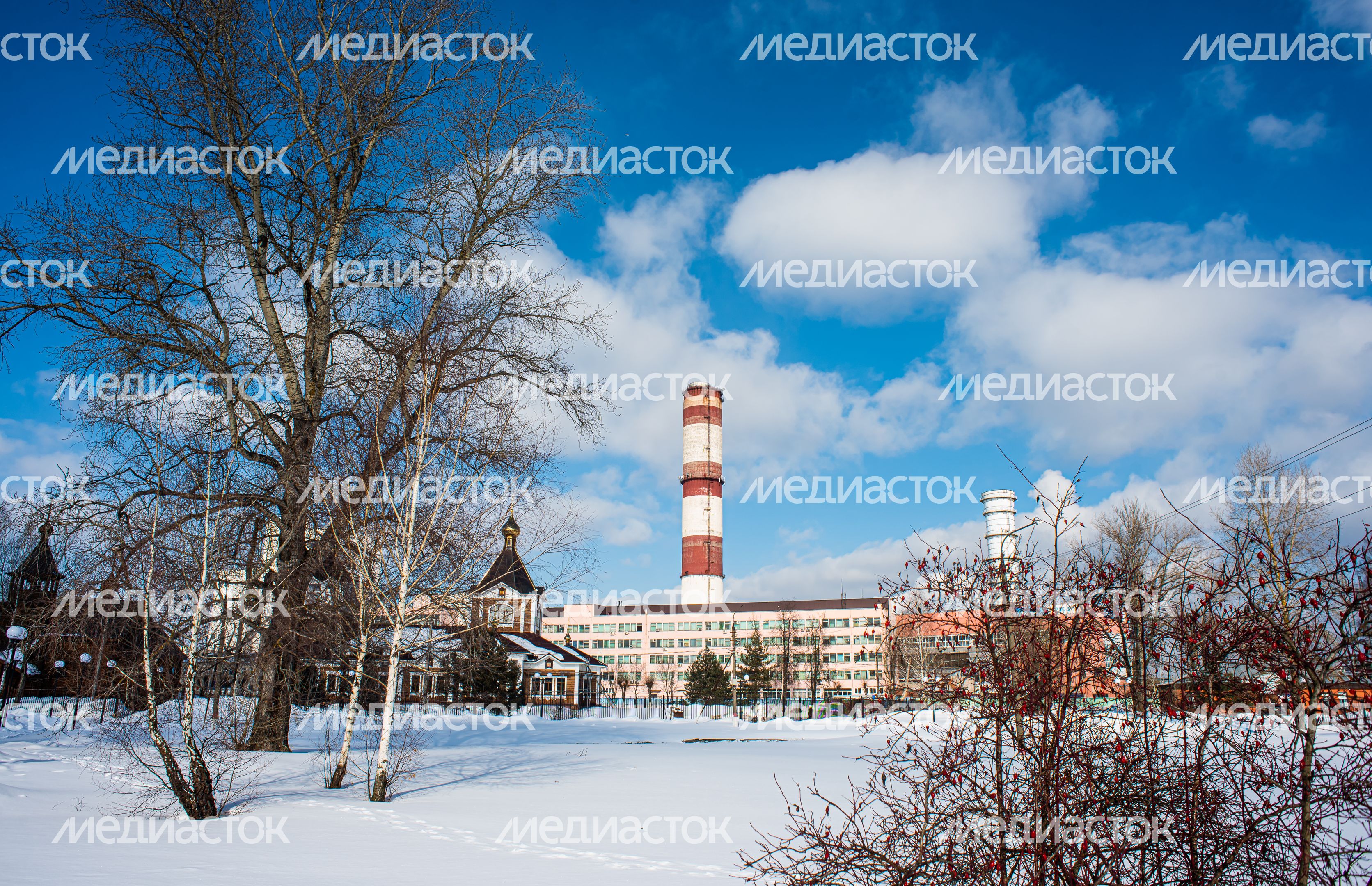 Зимние виды города Электрогорск