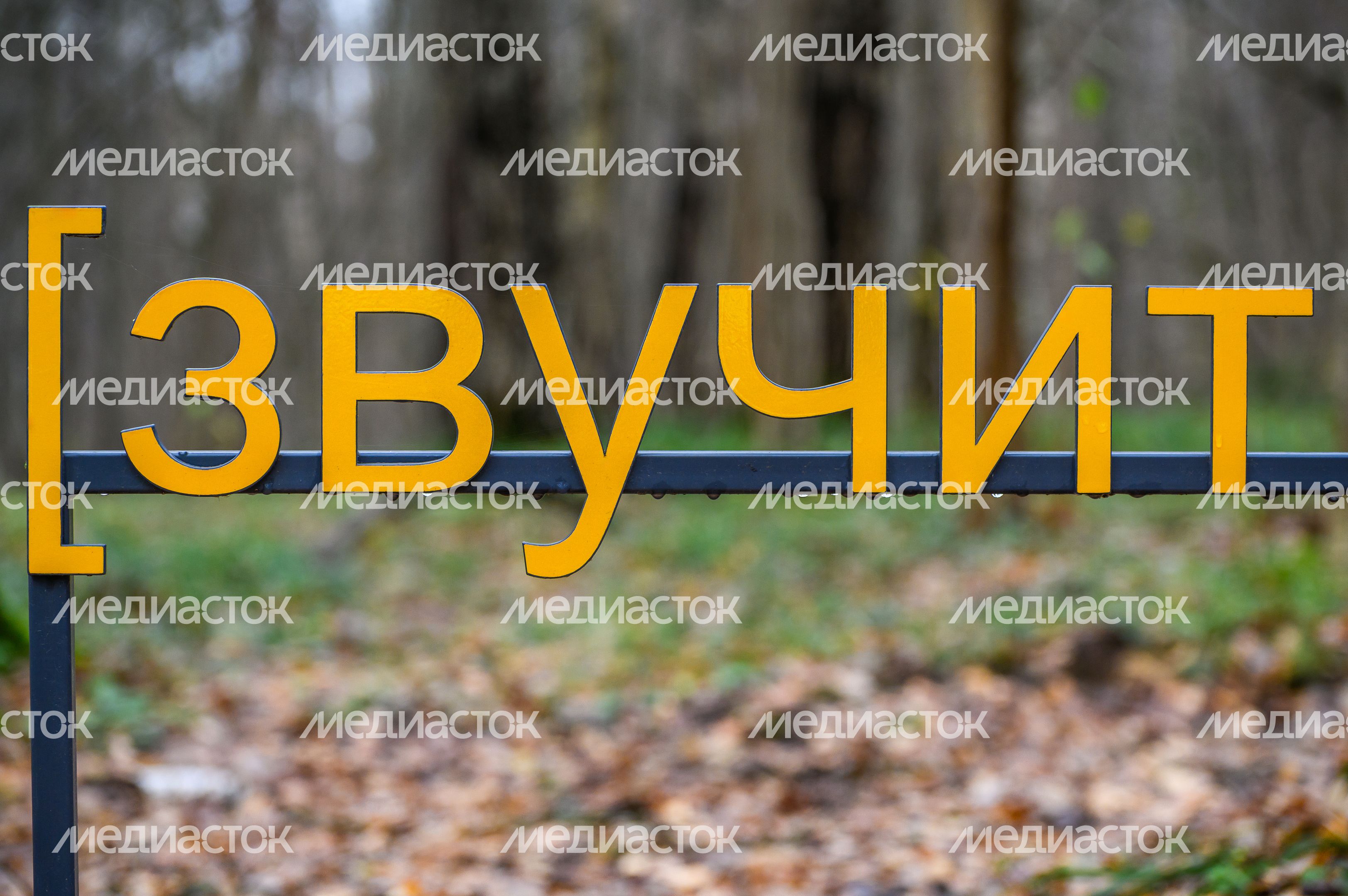 Арт-объект «Субтитры» группы «МишМаш» в парке Малевича Арт-объект «Субтитры» группы «МишМаш» в парке Малевича