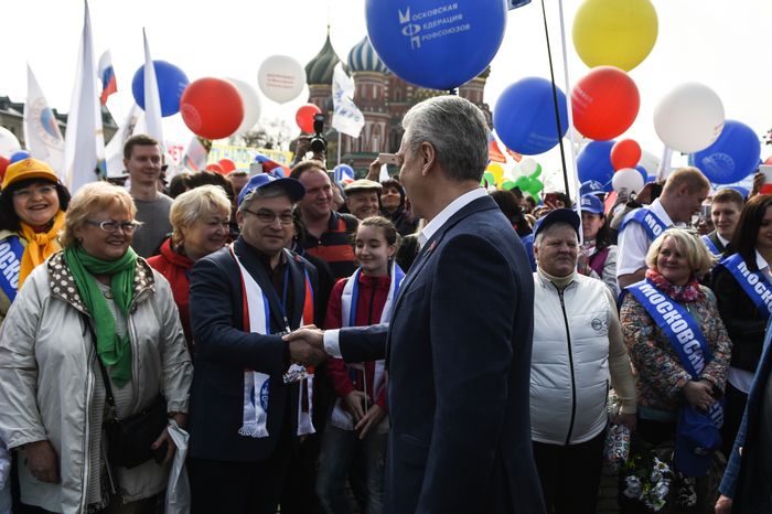 Первомайская демонстрация профсоюзов в Москве