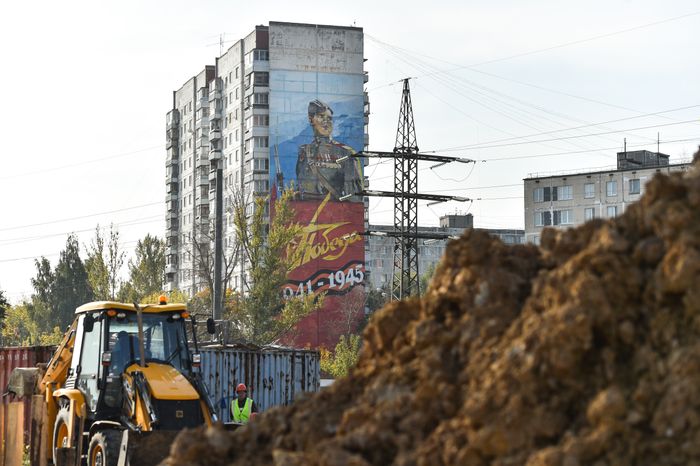 Надвижка арочного пролета на развязке Ленинградского шоссе в Химках