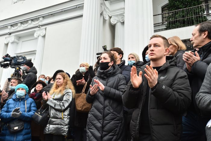 Церемония прощания с актером Валентином Гафтом в театре «Современник» в Москве