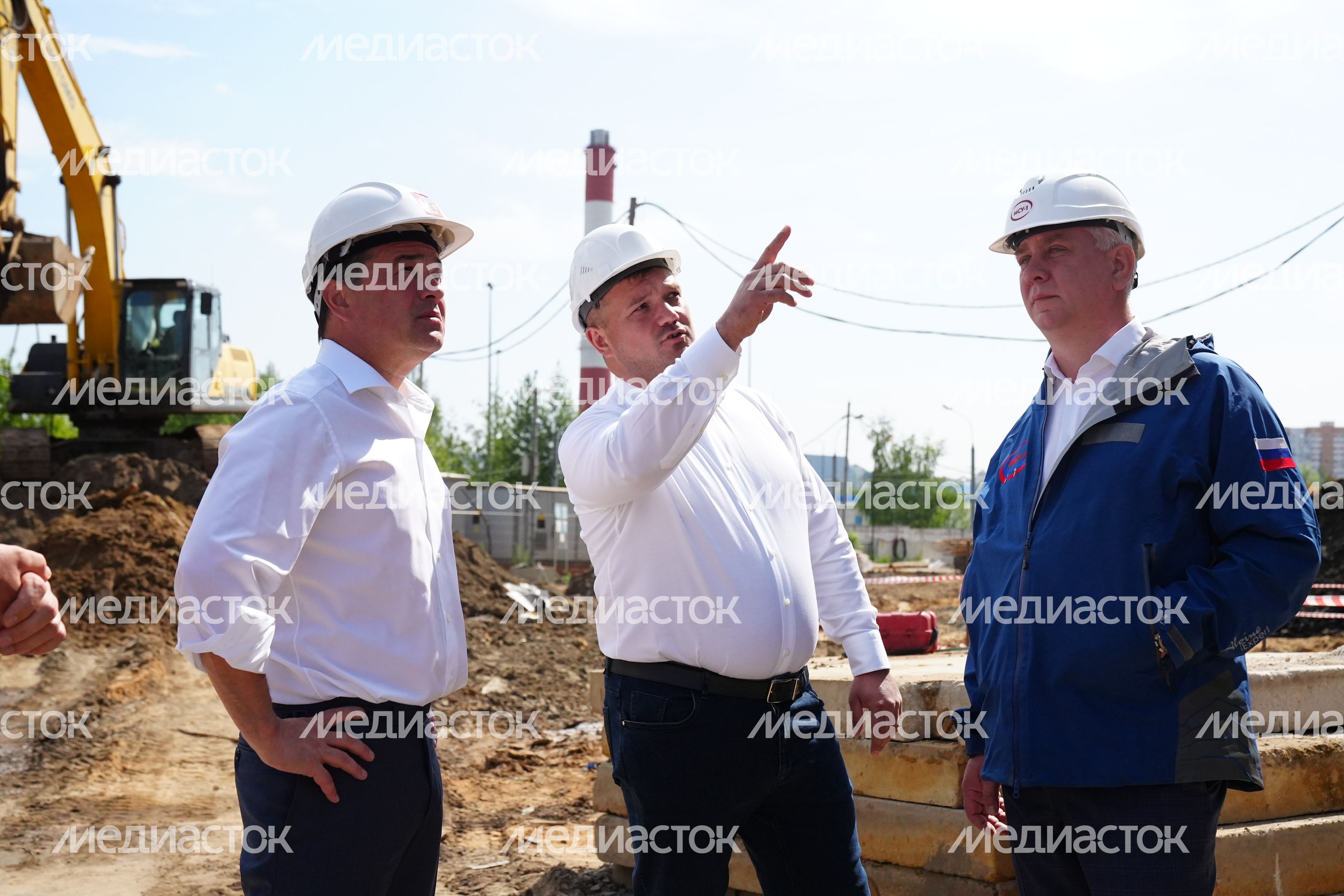Проверка хода строительства детской областной больницы в Красногорске Губернатором Подмосковья
