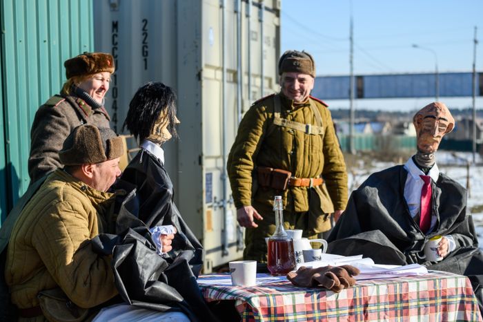 Военно-историческая реконструкция в музее танка Т-34 в Мытищах