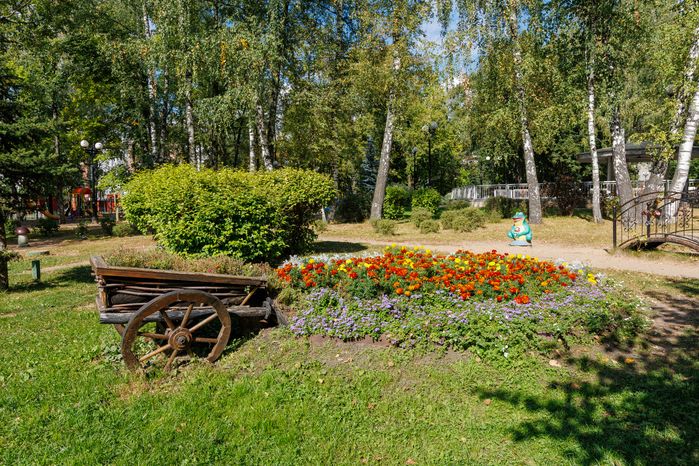 Клумба в Центральном парке культуры и отдыха в Лыткарино летом