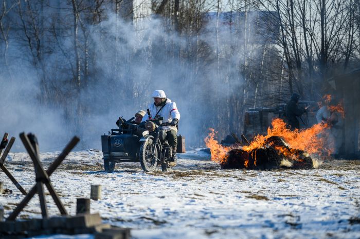 Военно-историческая реконструкция в музее танка Т-34 в Мытищах