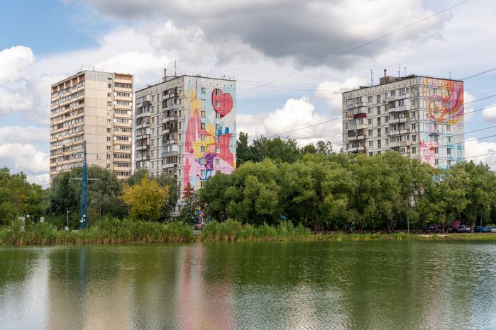 Городской пруд на улице 40 лет Октября в Лобне