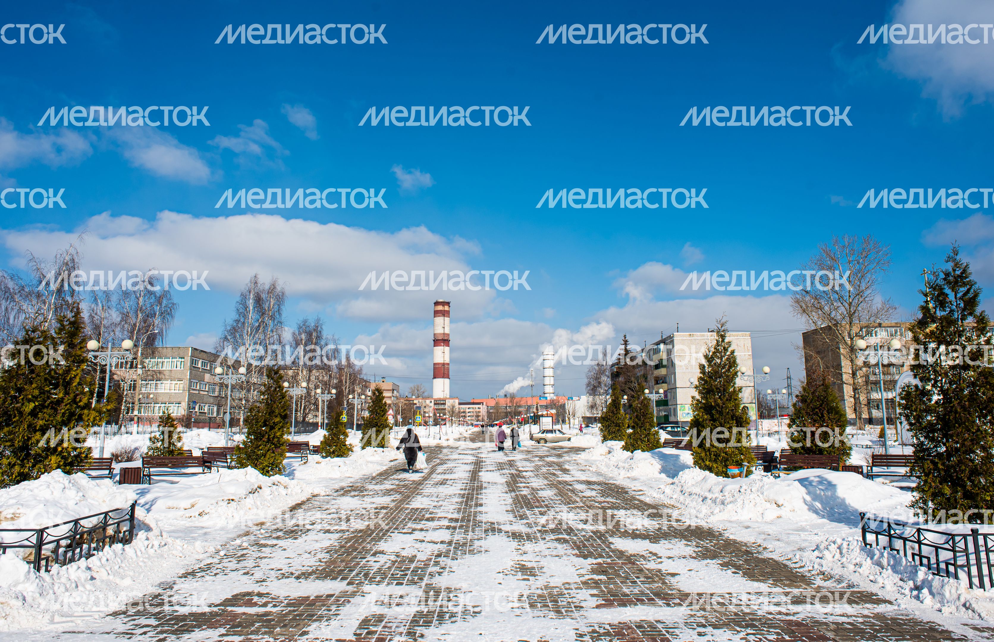 Зимние виды города Электрогорск