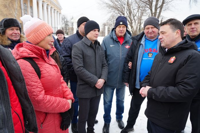 Посещение места строительства нового стадиона «Торпедо» в Люберцах Губернатором Подмосковья