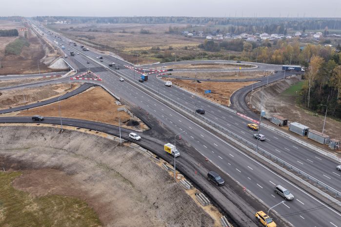 Строительство развязки с мостом через реку Скалба