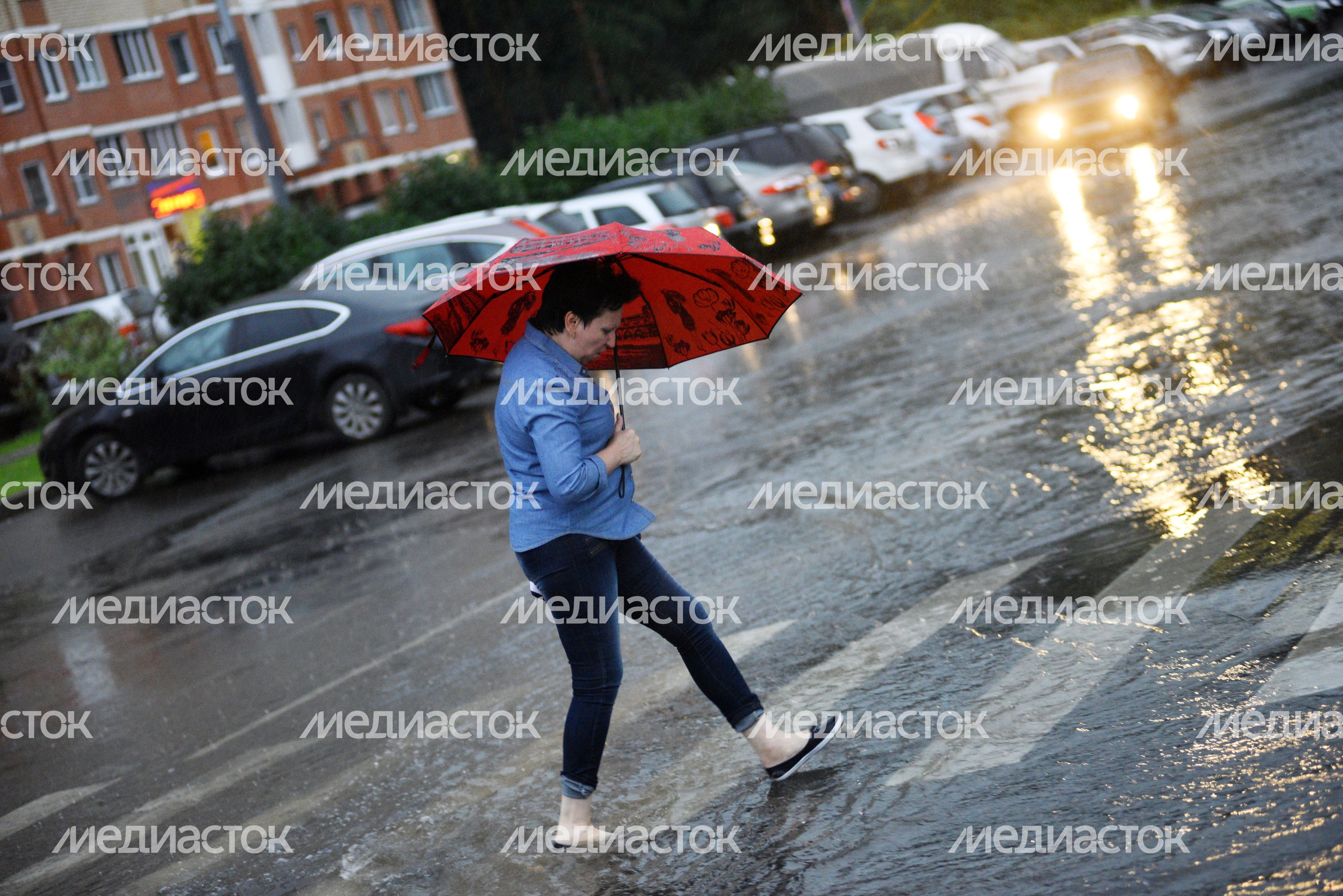 Сильный дождь прошел в Москве