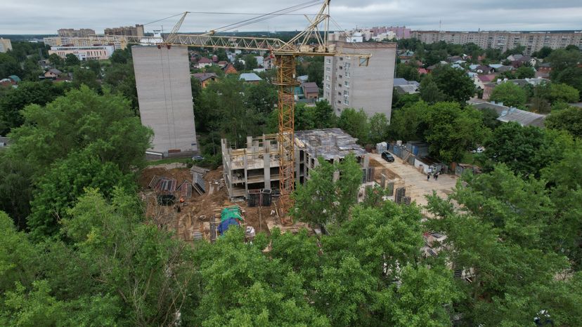 Строящийся дом в п. Южный г.о. Подольск