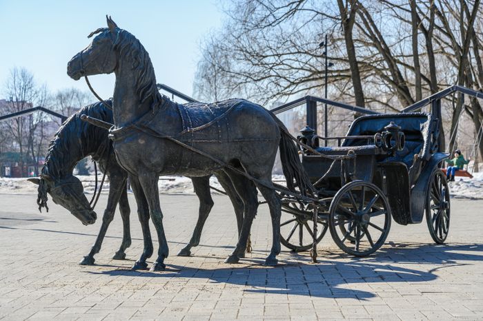 Центральный парк культуры и отдыха в Долгопрудном зимой