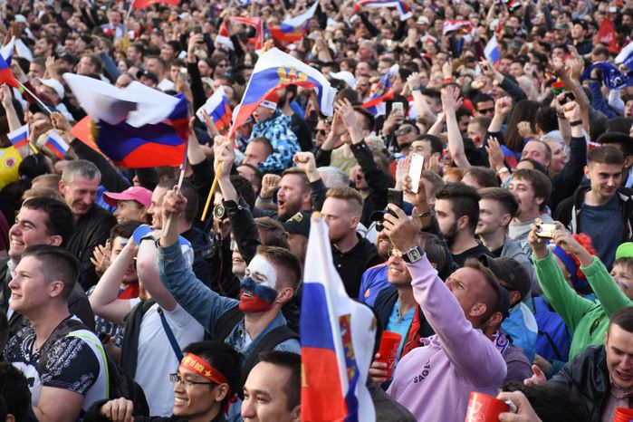 Открытие Чемпионата мира по футболу в Москве на Воробьёвых горах