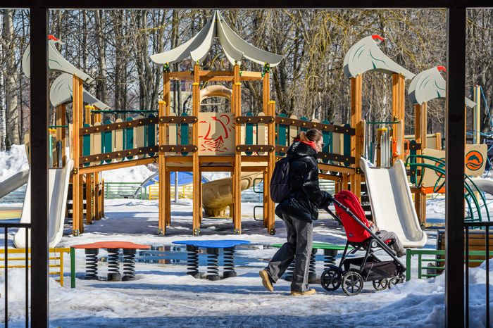 Центральный парк культуры и отдыха в Долгопрудном зимой
