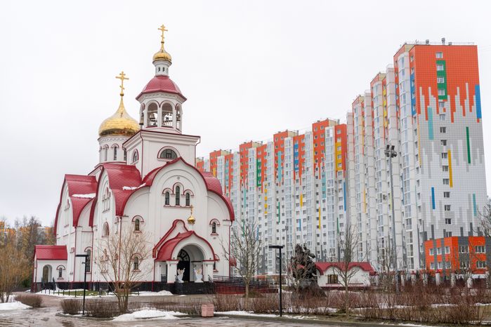 Храм Георгия Победоносца в поселке Голубое округа Солнечногорск