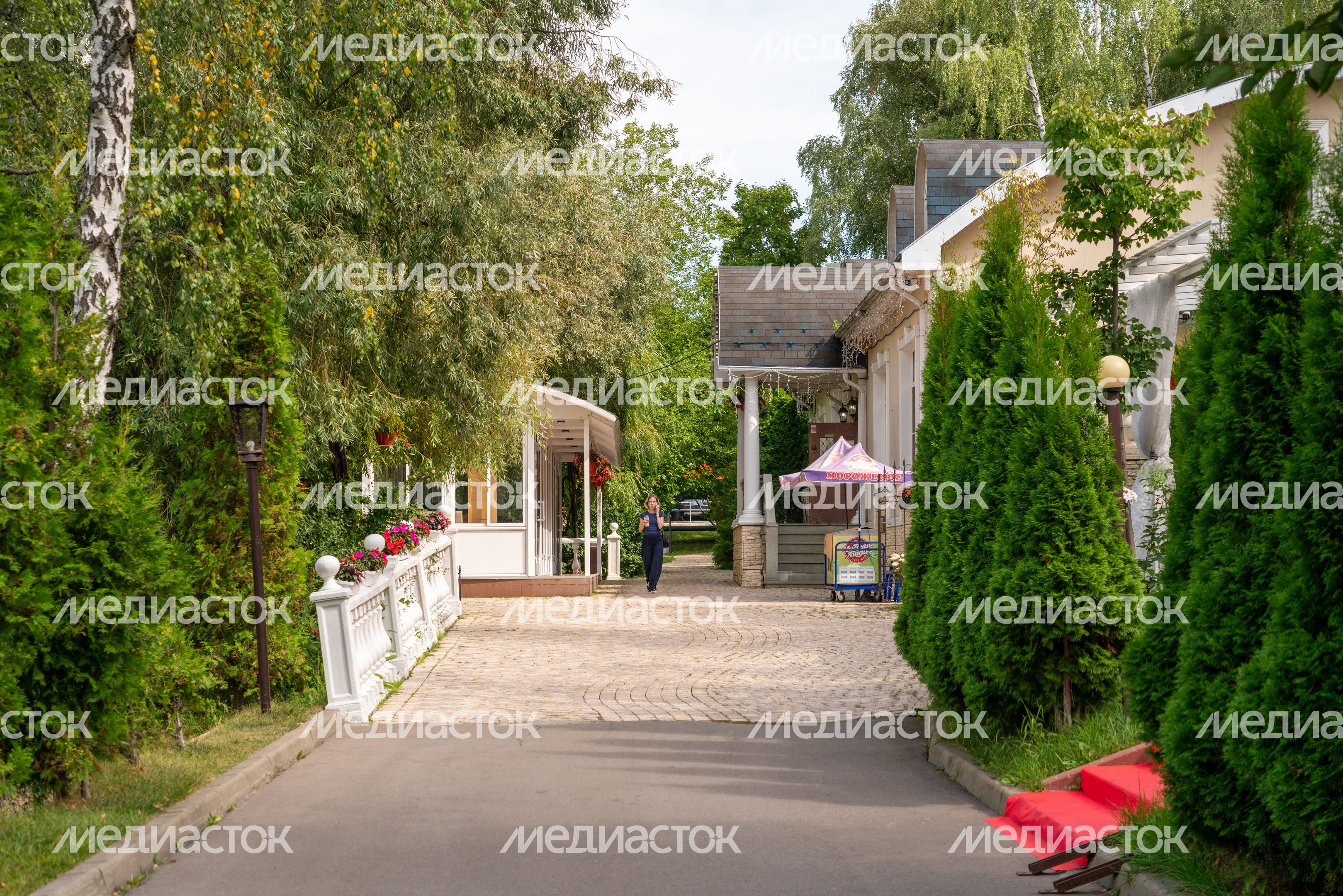 Набережная Городского пруда на улице 40 лет Октября в Лобне