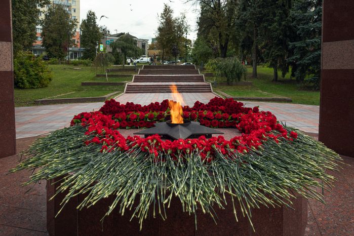 Вечный огонь на аллее Славы города Видное Ленинского округа