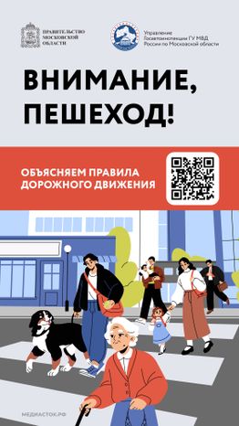 Внимание пешеход QR Вертикаль 01