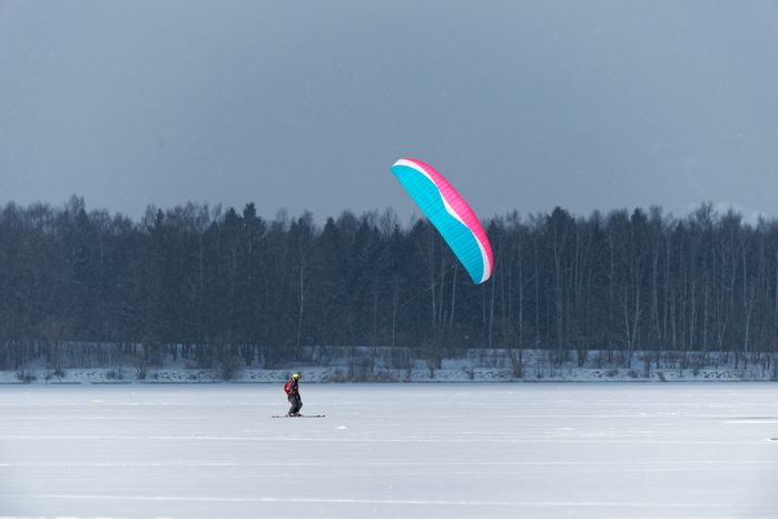 Чемпионат Московской области по сноукайтингу в Солнечногорске