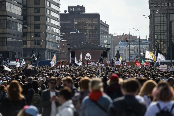 Митинг против блокировки Telegram в Москве