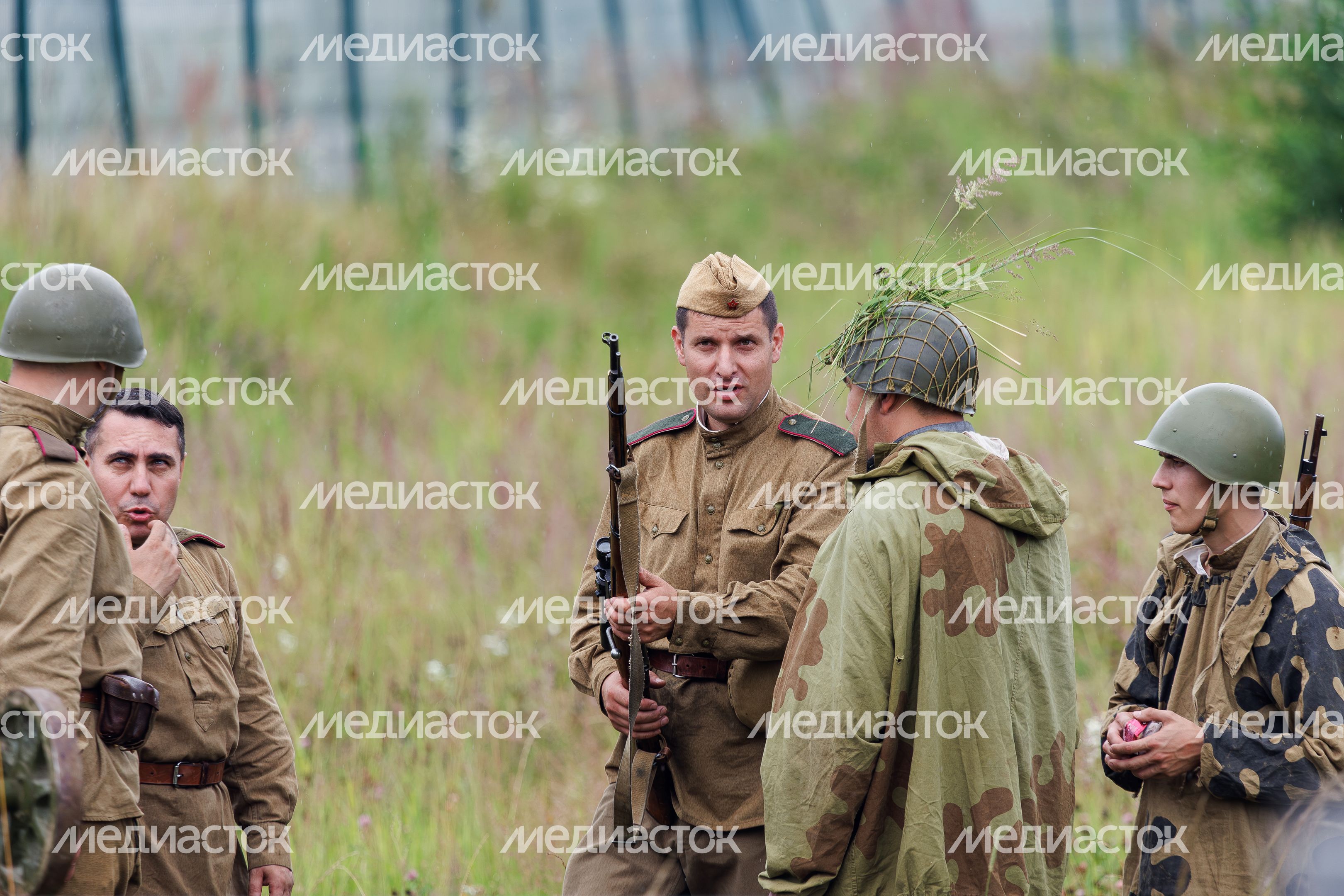 Эпизод Курской битвы под Прохоровкой на военно-исторической реконструкции в Центральном парке «Патриот»