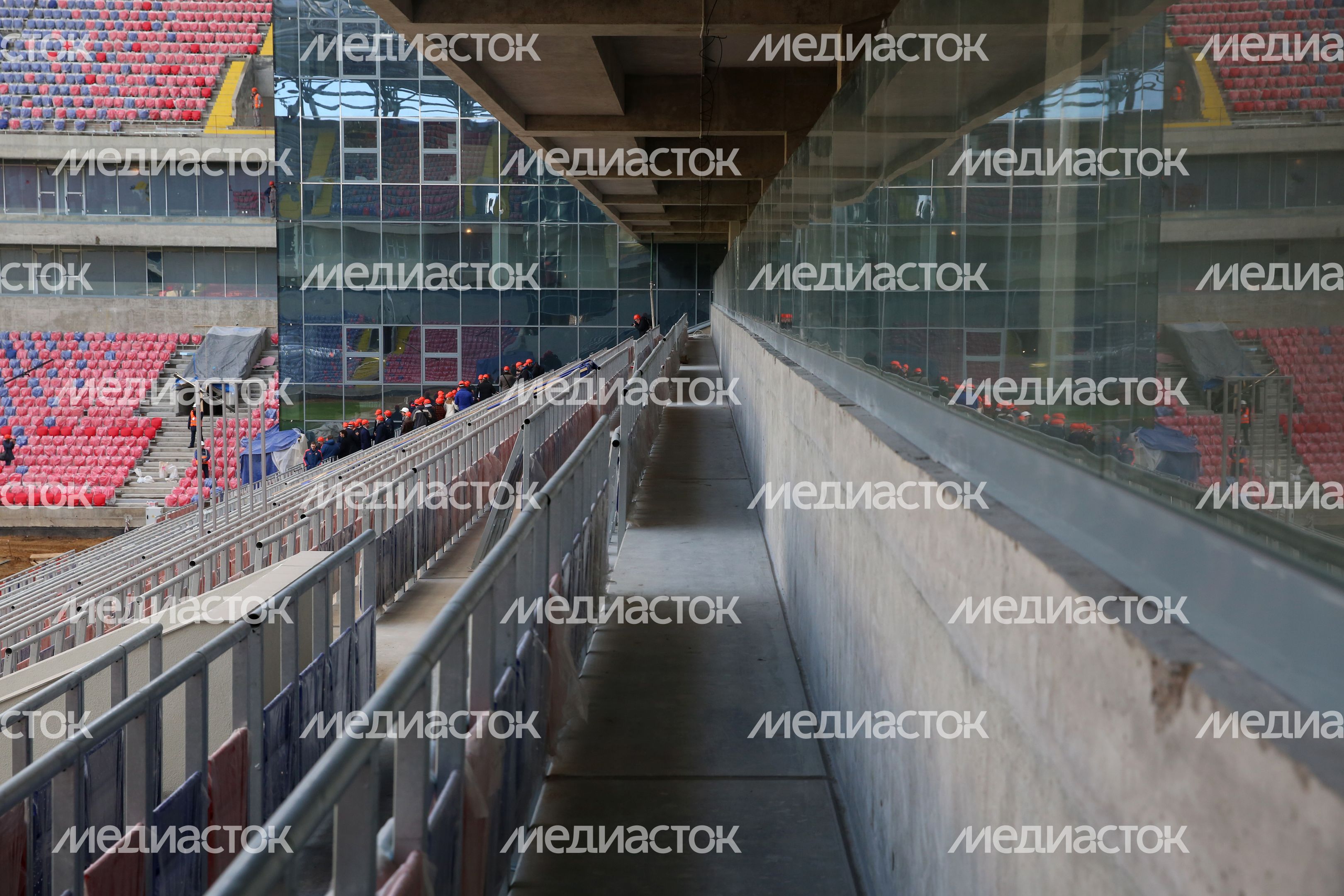 Завершающий этап строительства стадиона ЦСКА в Москве