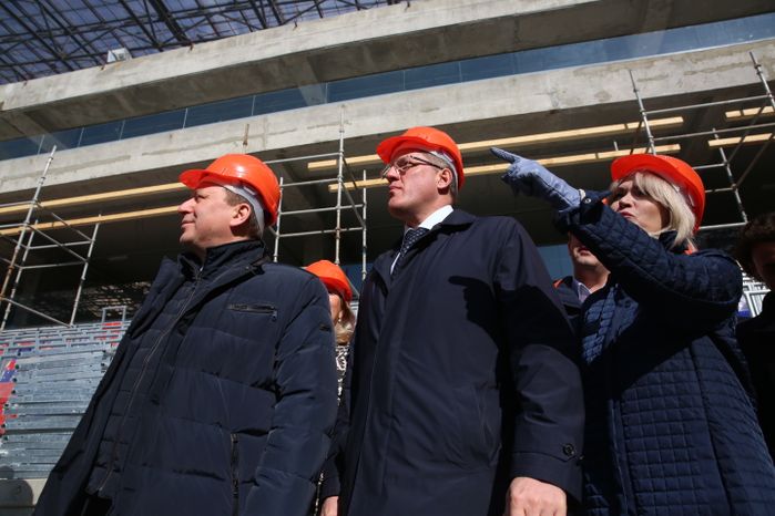 Завершающий этап строительства стадиона ЦСКА в Москве
